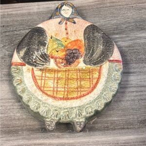 Vintage ceramic wall plaque or trivet- made in Italy